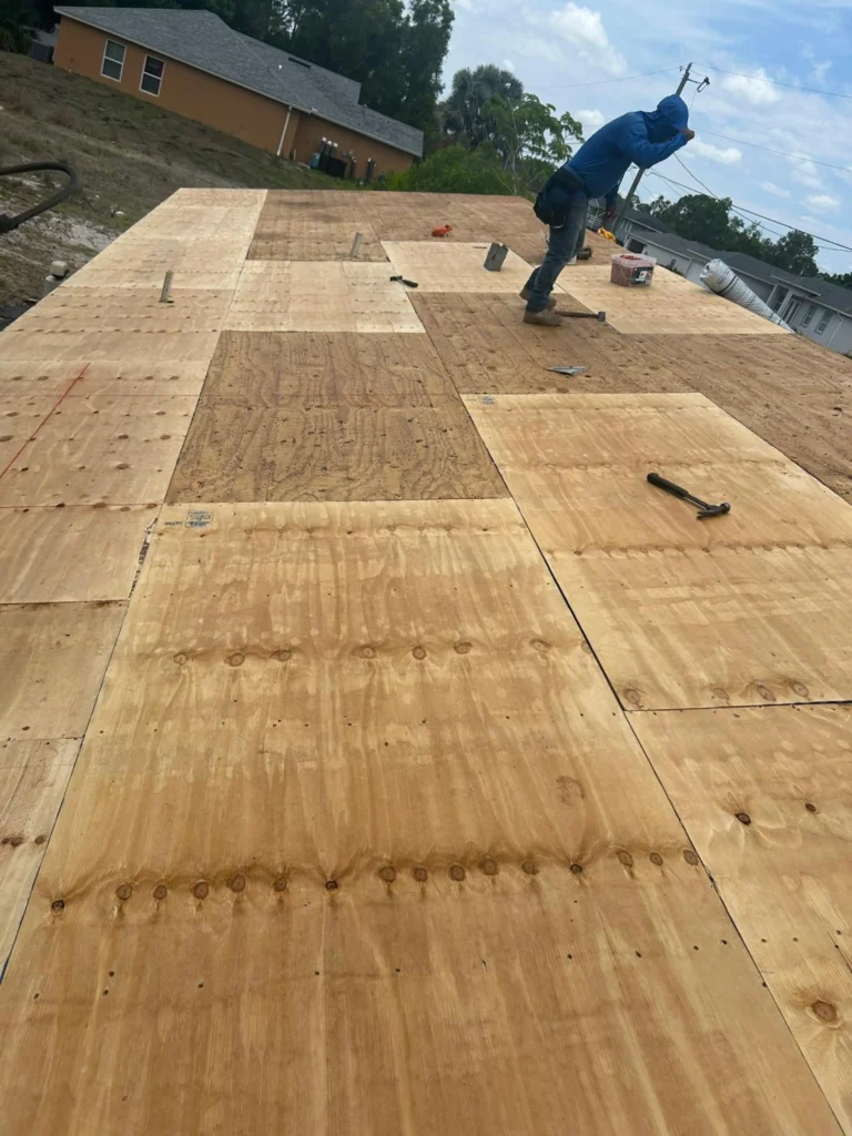 Completed residential roof replacement and perimeter flashing by Sunset Roofing