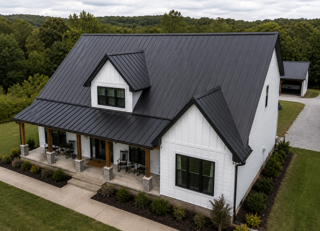 Orlando Galvalume Standing Seam Metal Roof Installation from left
